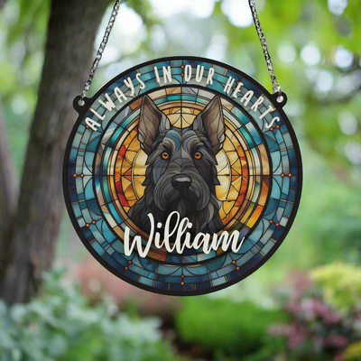 Scottish Terrier Memorial Stained Glass Effect Suncatcher