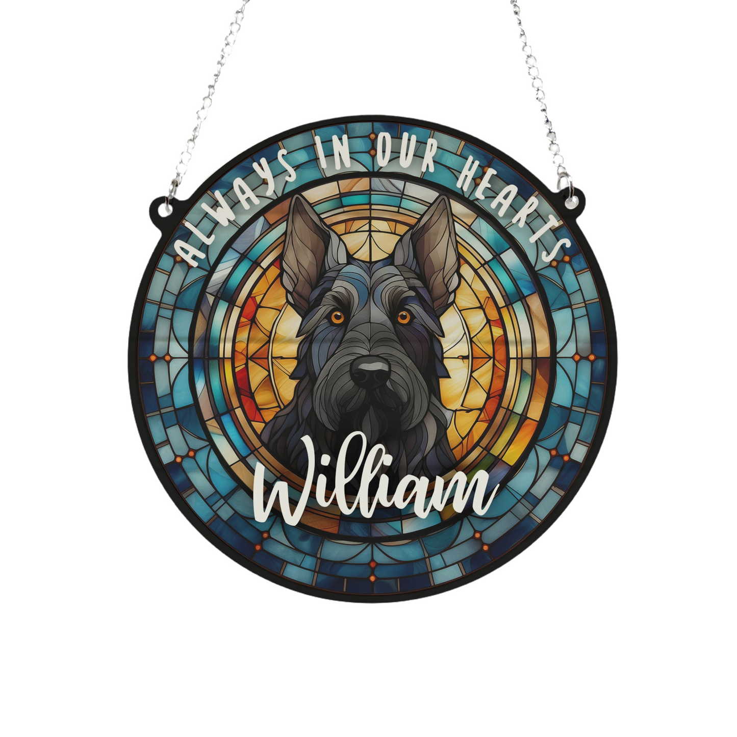 Scottish Terrier Memorial Stained Glass Effect Suncatcher