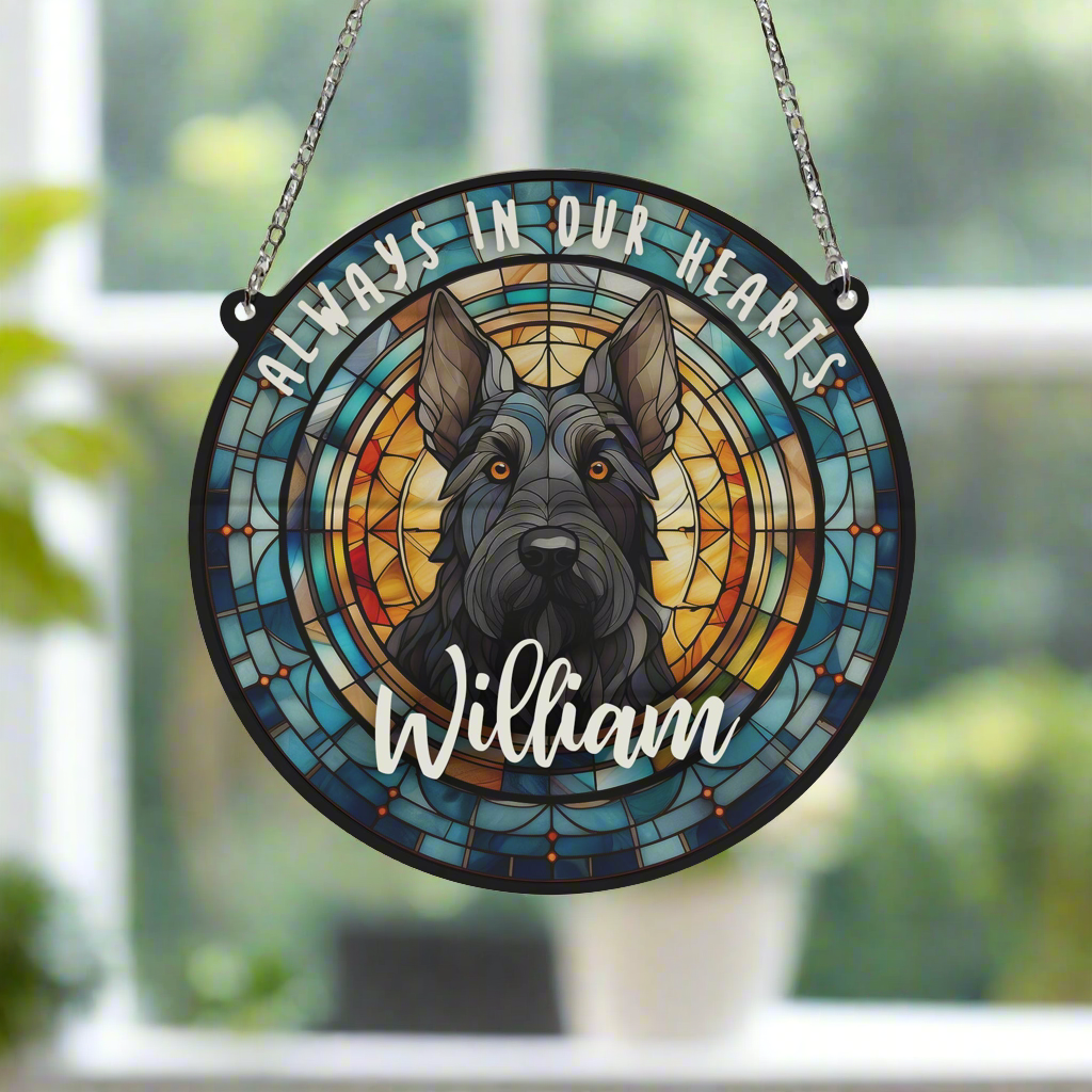 Scottish Terrier Memorial Stained Glass Effect Suncatcher