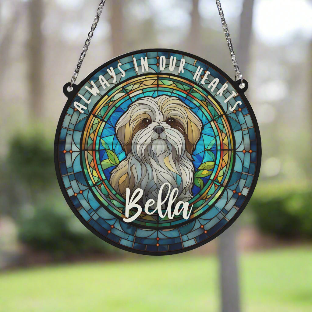 Shih Tzu Memorial Stained Glass Effect Suncatcher