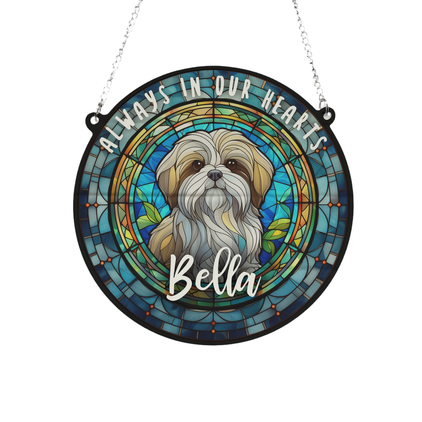 Shih Tzu Memorial Stained Glass Effect Suncatcher