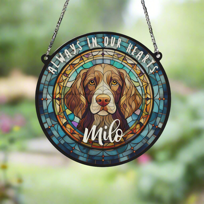 Springer Spaniel Memorial Stained Glass Effect Suncatcher