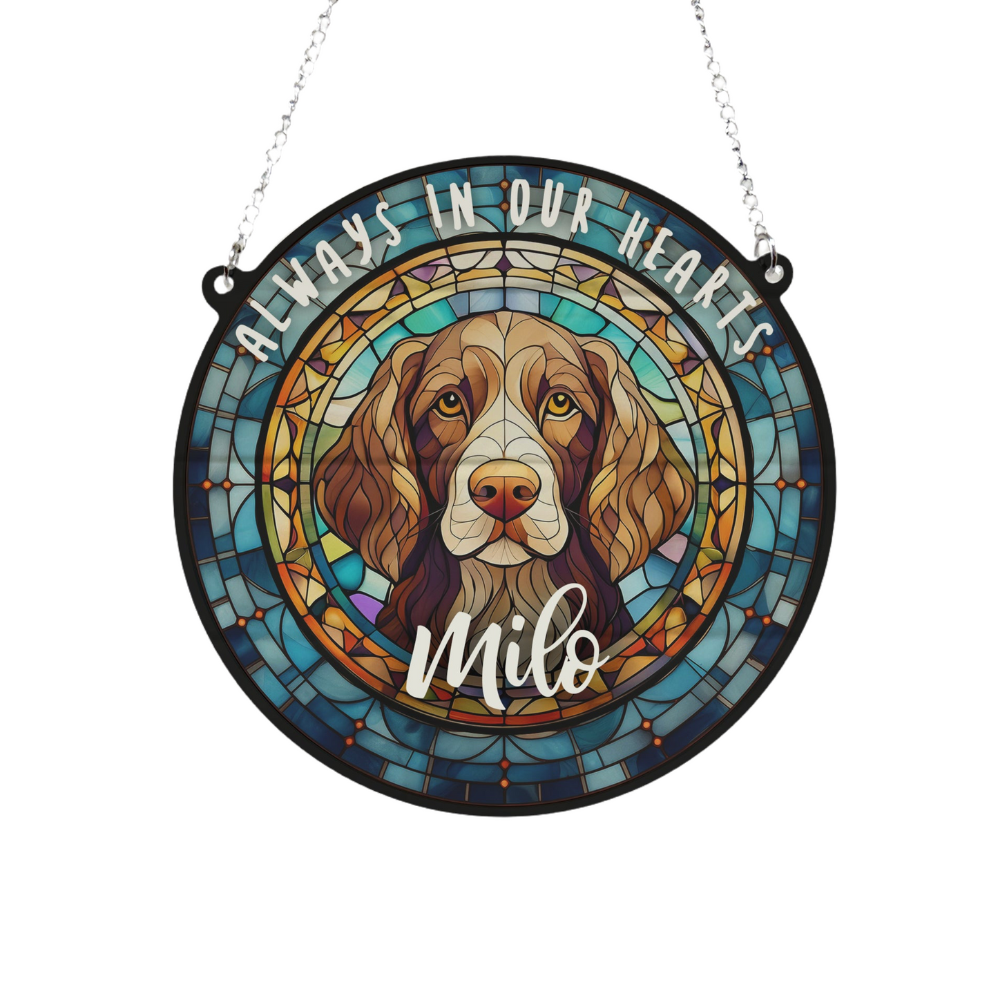 Springer Spaniel Memorial Stained Glass Effect Suncatcher