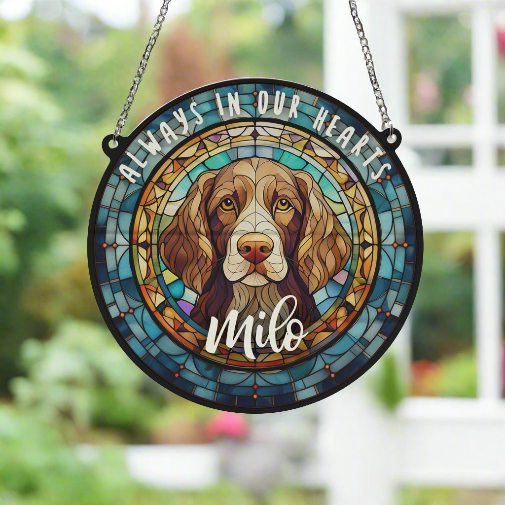 Springer Spaniel Memorial Stained Glass Effect Suncatcher