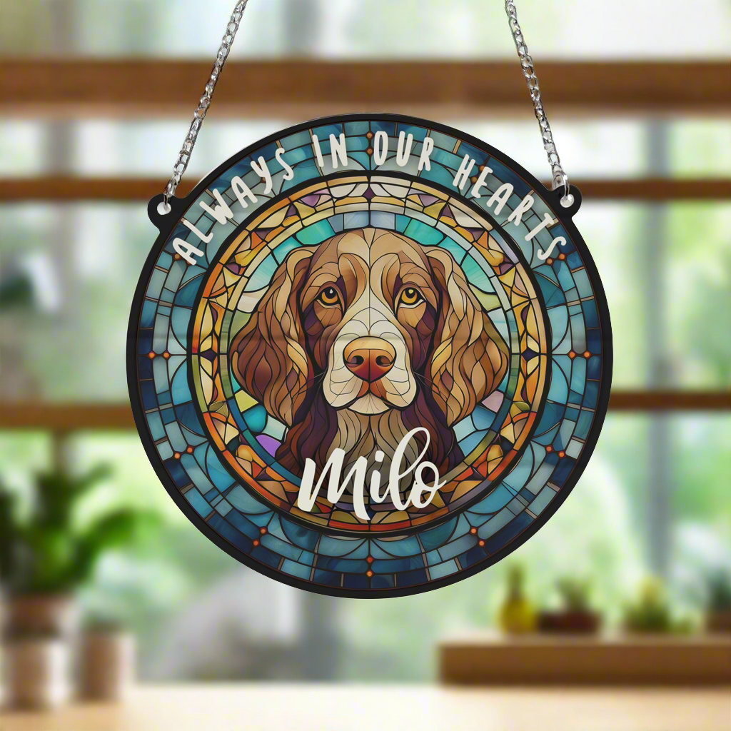 Springer Spaniel Memorial Stained Glass Effect Suncatcher