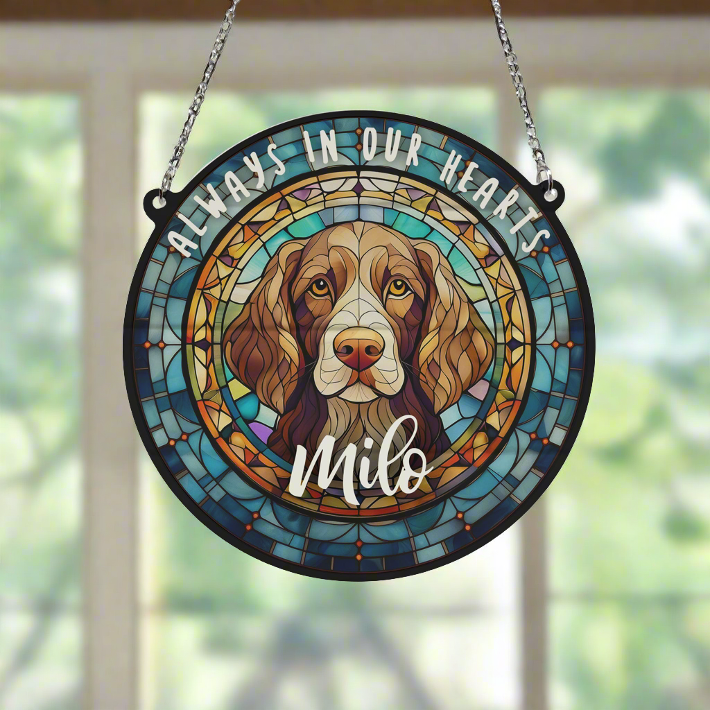 Springer Spaniel Memorial Stained Glass Effect Suncatcher