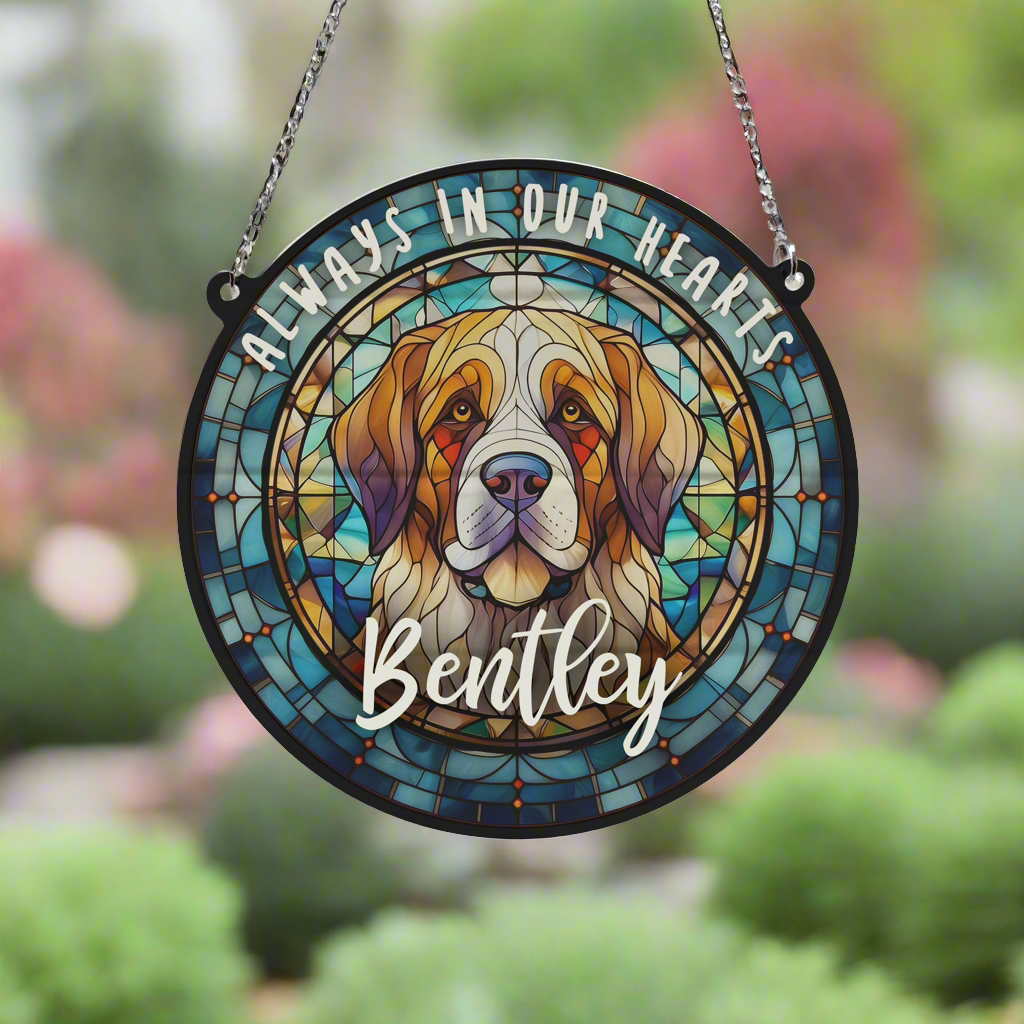 St Bernard Memorial Stained Glass Effect Suncatcher