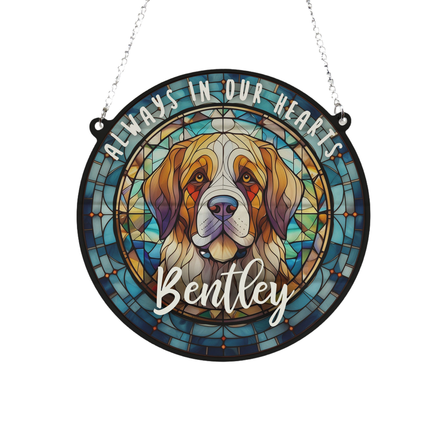 St Bernard Memorial Stained Glass Effect Suncatcher