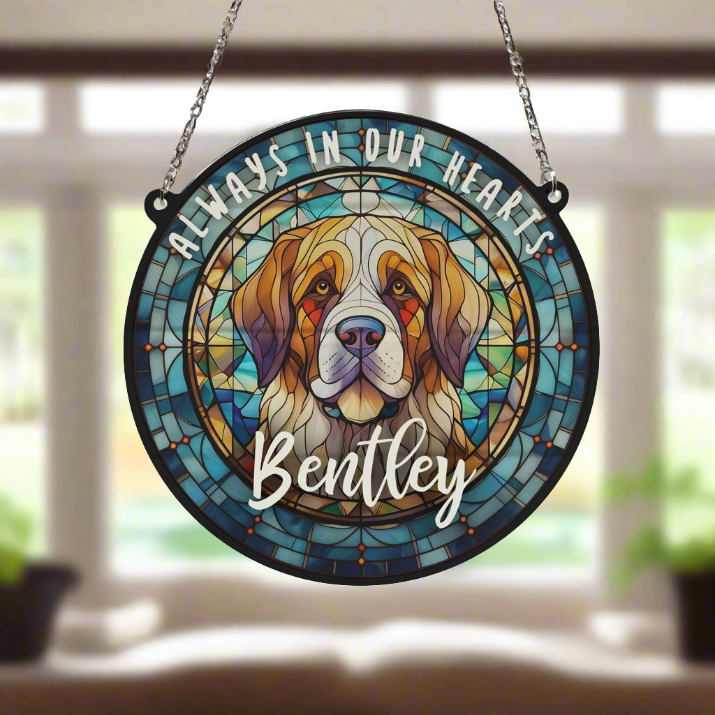 St Bernard Memorial Stained Glass Effect Suncatcher