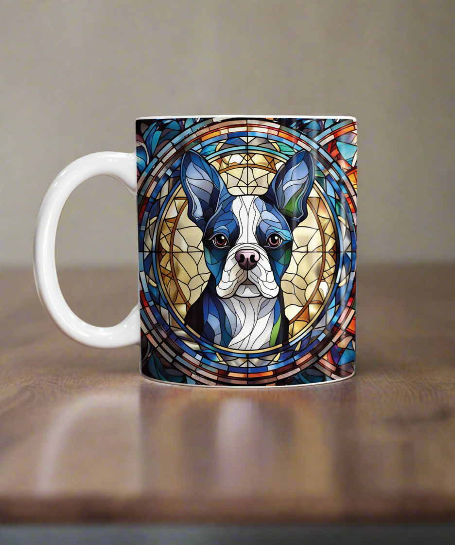 Boston Terrier Suncatcher Artwork Ceramic Mug