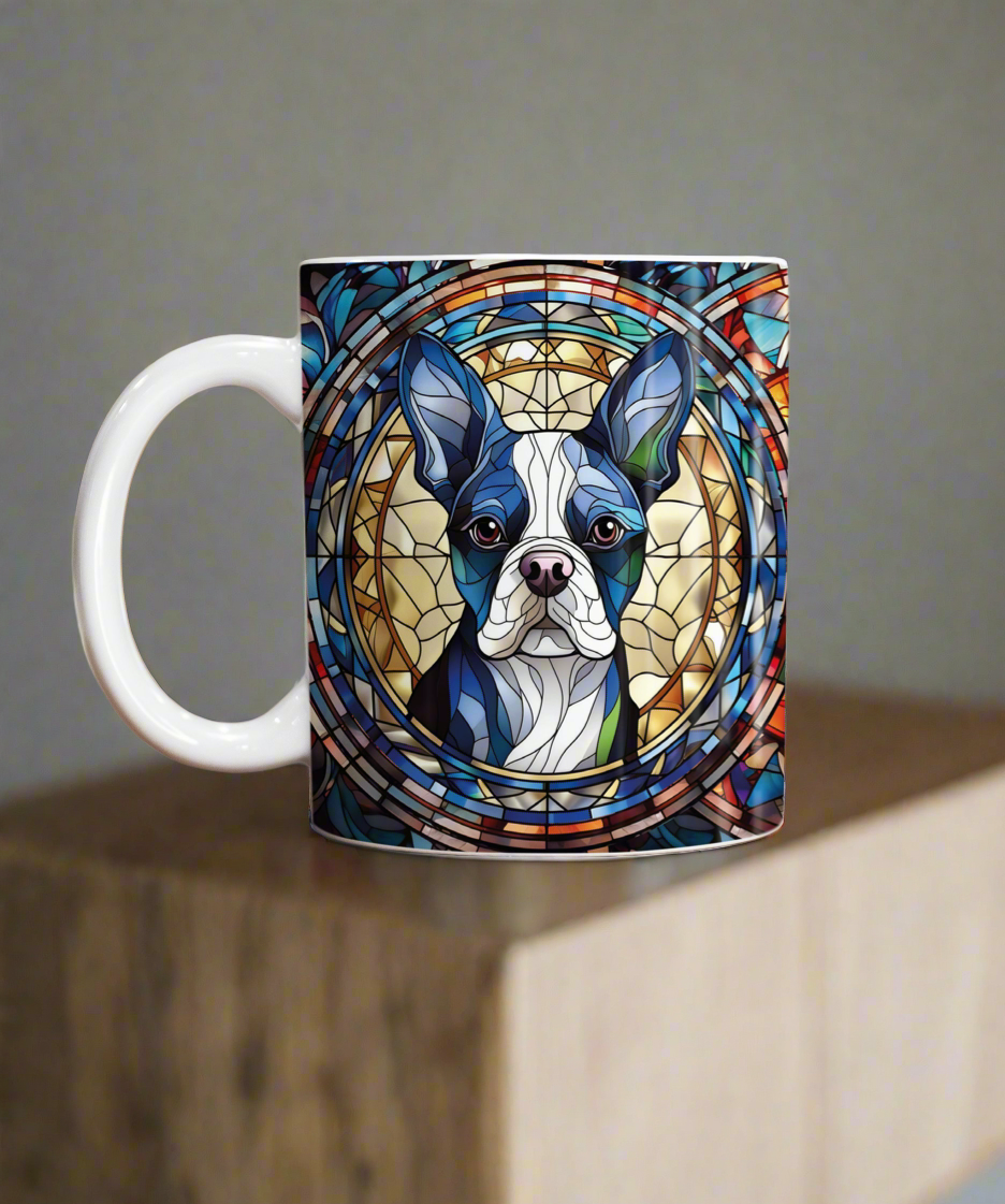 Boston Terrier Suncatcher Artwork Ceramic Mug