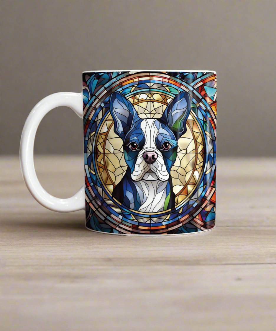 Boston Terrier Suncatcher Artwork Ceramic Mug