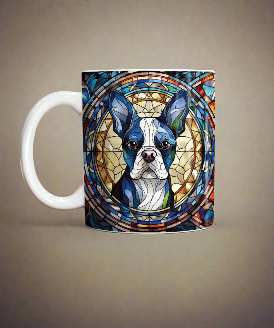 Boston Terrier Suncatcher Artwork Ceramic Mug