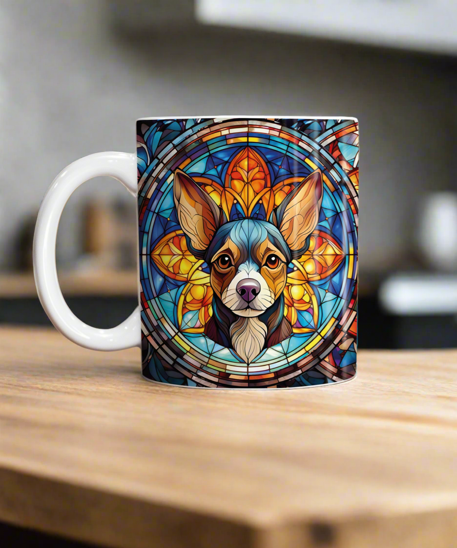 Chihuahua Black Suncatcher Artwork Ceramic Mug