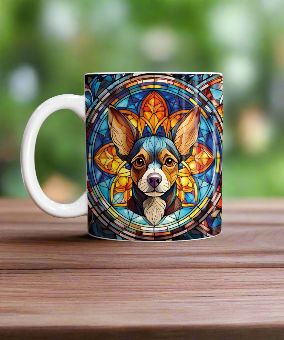 Chihuahua Black Suncatcher Artwork Ceramic Mug