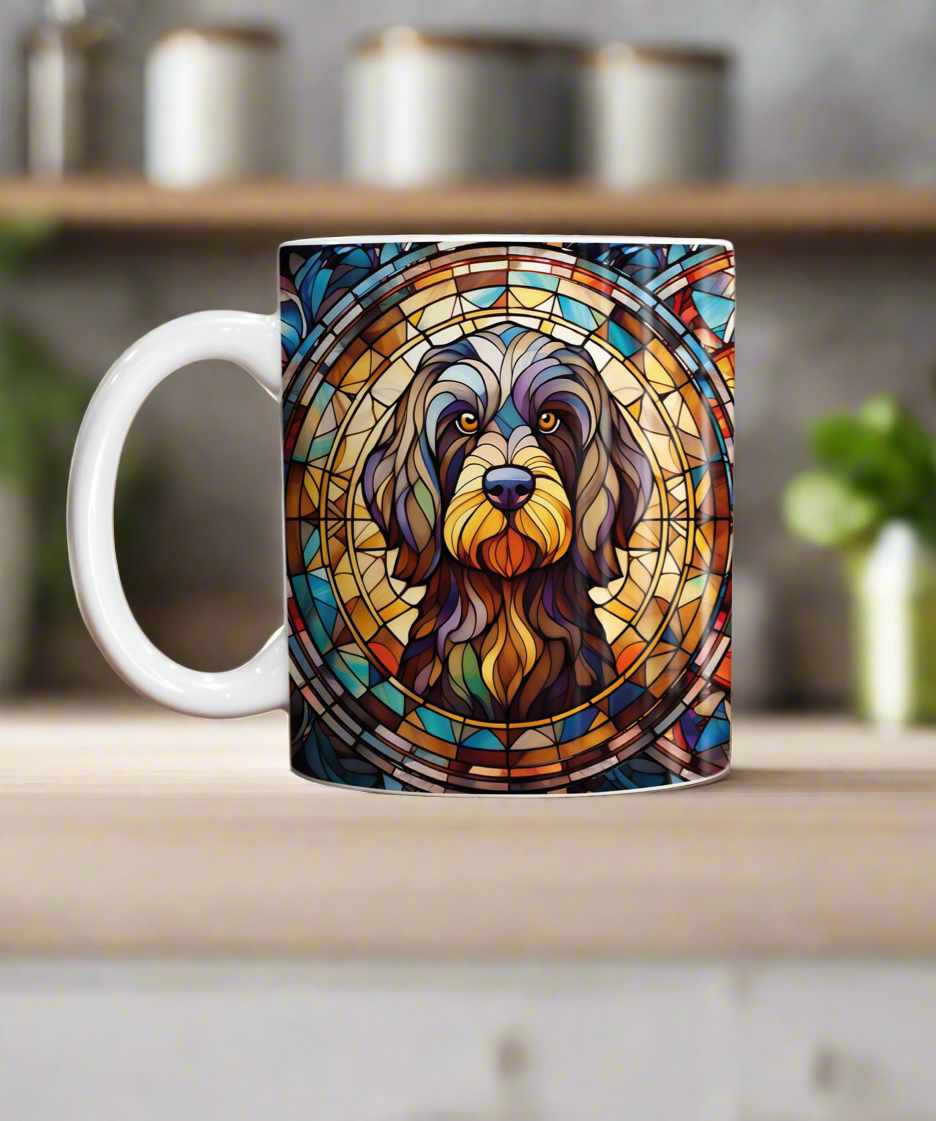 Cockapoo Black Suncatcher Artwork Ceramic Mug