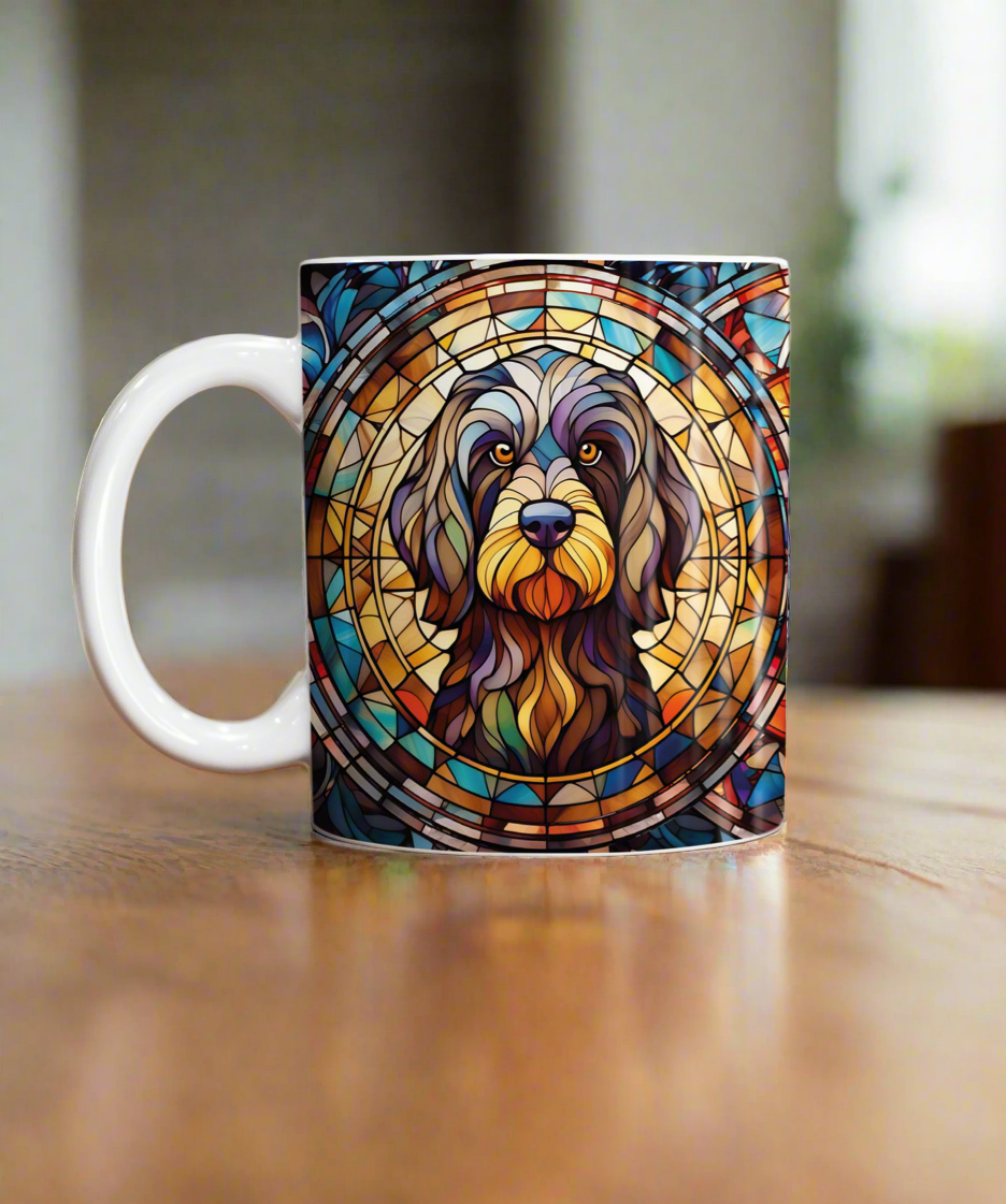 Cockapoo Black Suncatcher Artwork Ceramic Mug