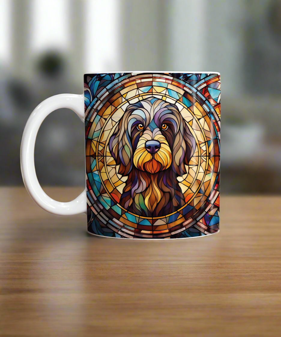 Cockapoo Black Suncatcher Artwork Ceramic Mug