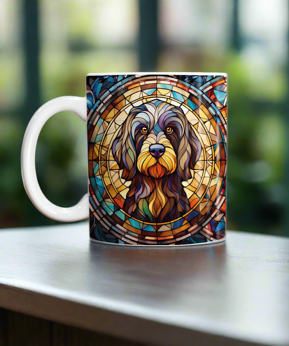 Cockapoo Black Suncatcher Artwork Ceramic Mug