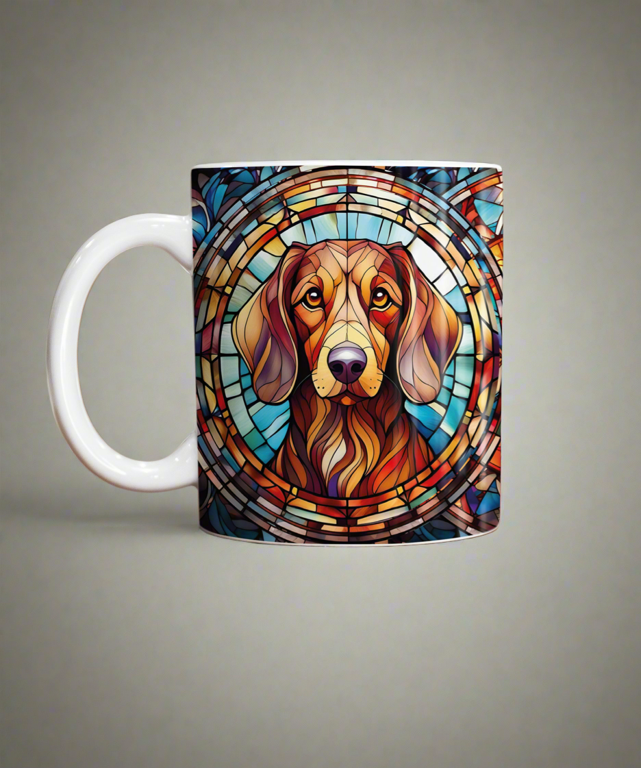 Dachshund Red Suncatcher Artwork Ceramic Mug