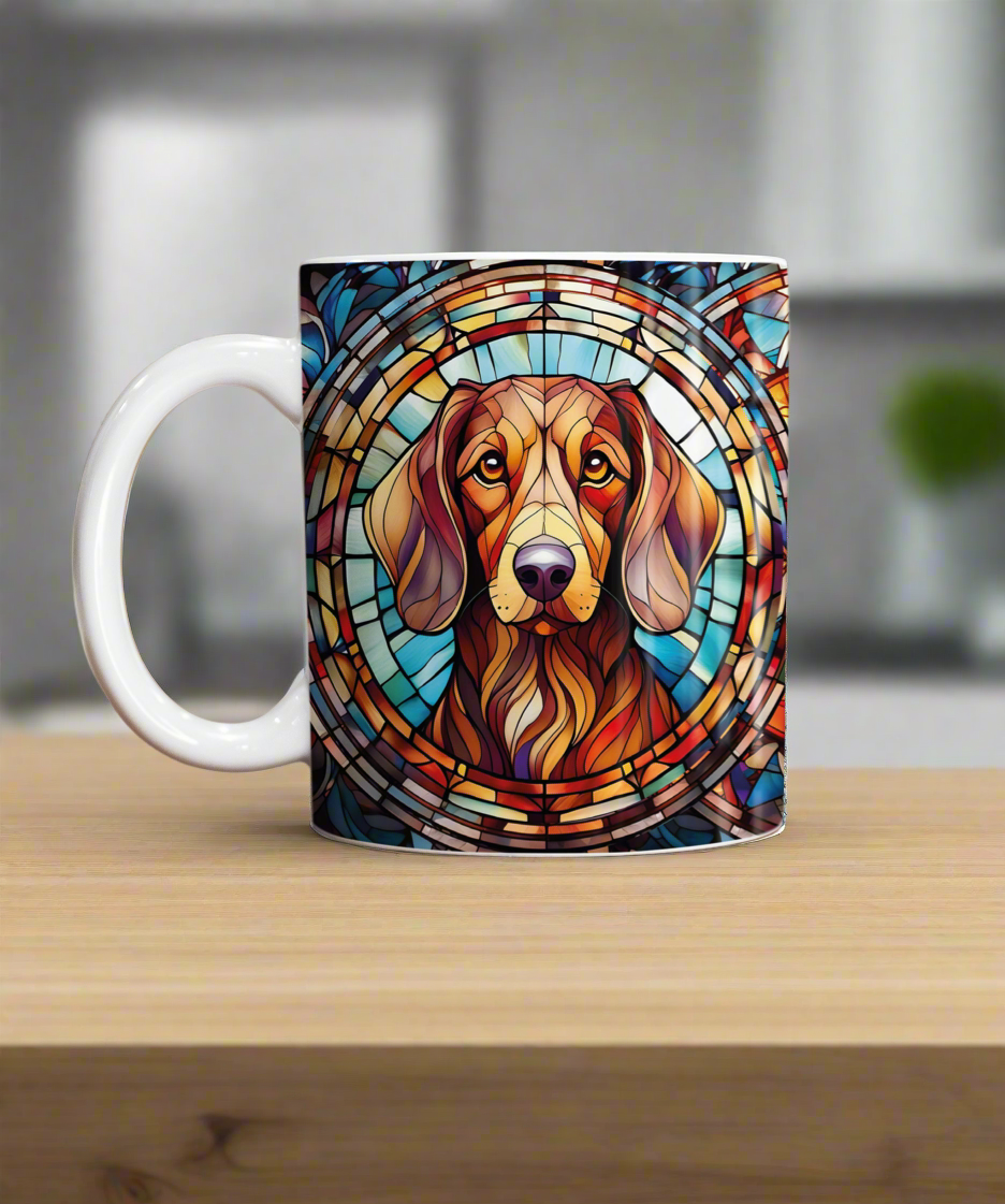 Dachshund Red Suncatcher Artwork Ceramic Mug