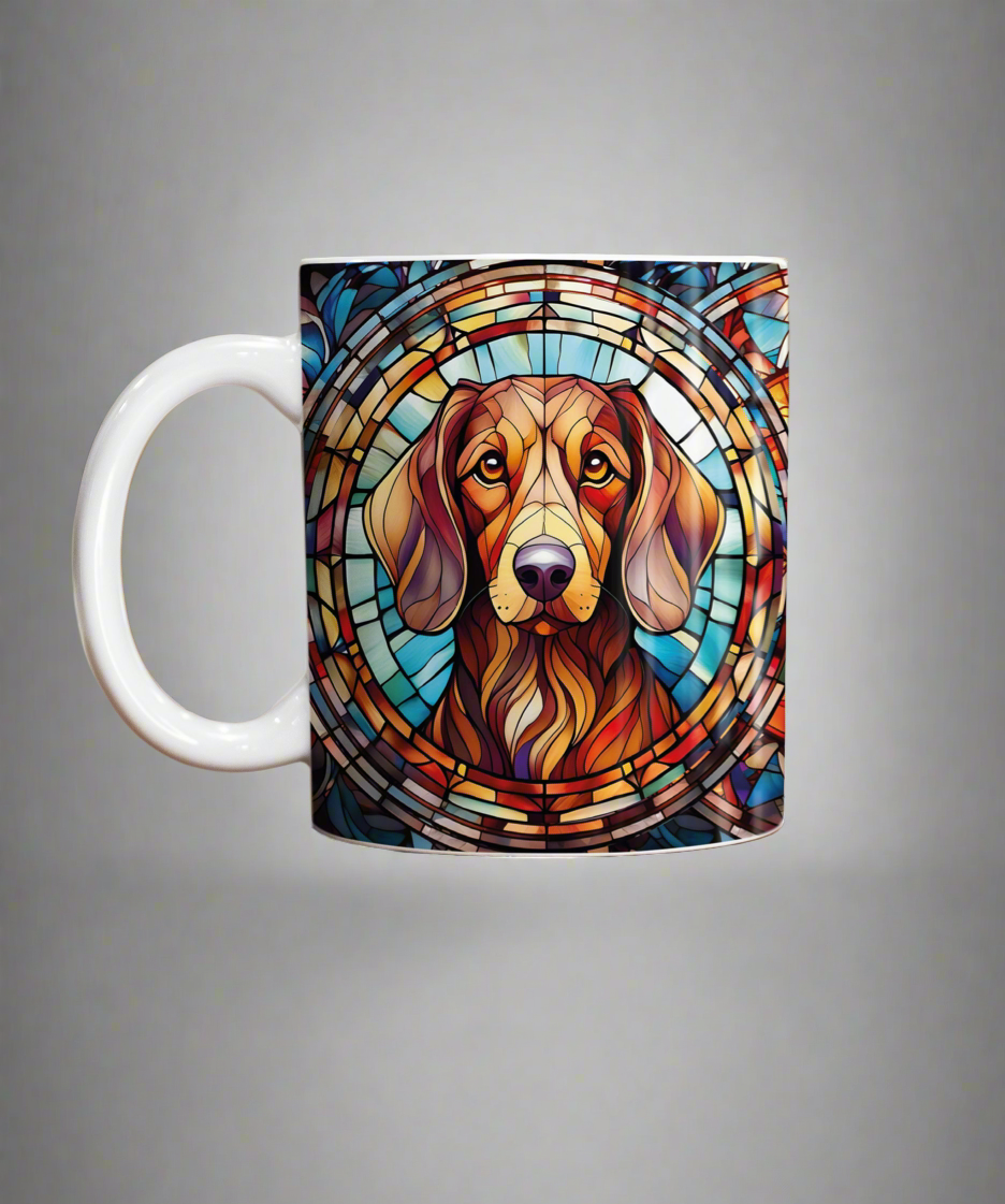 Dachshund Red Suncatcher Artwork Ceramic Mug