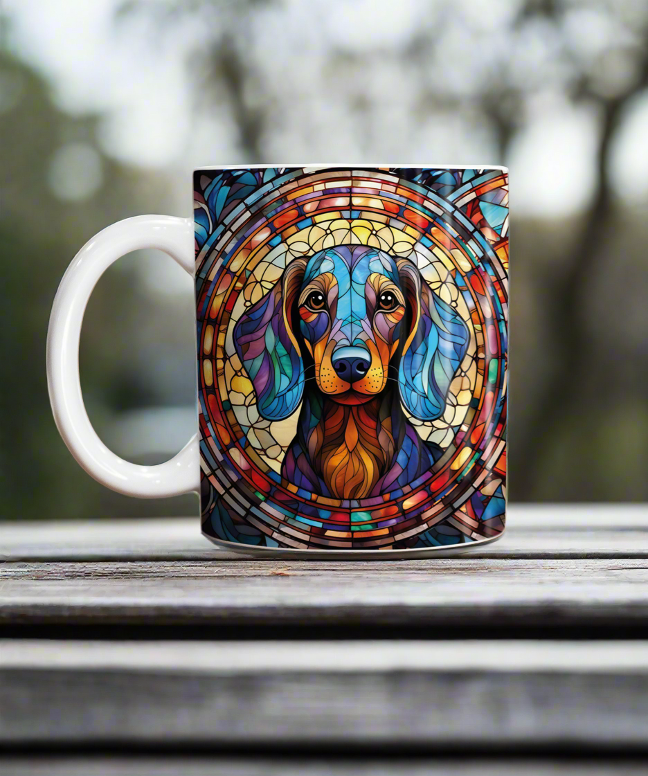 Dachshund Suncatcher Artwork Ceramic Mug