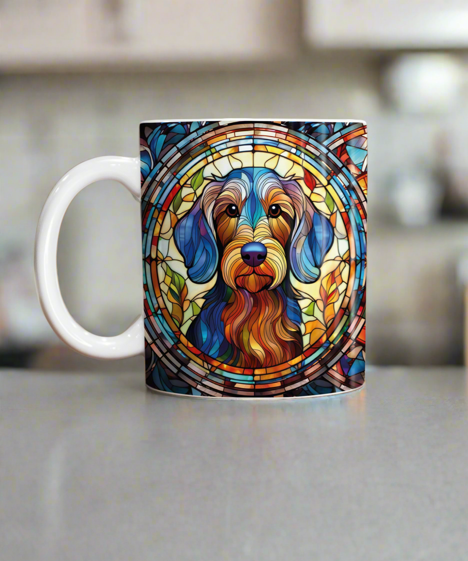 Dachshund Wirehaired Suncatcher Artwork Ceramic Mug