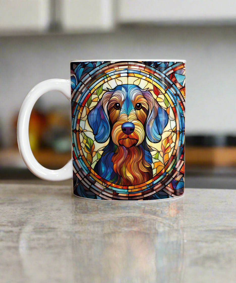 Dachshund Wirehaired Suncatcher Artwork Ceramic Mug