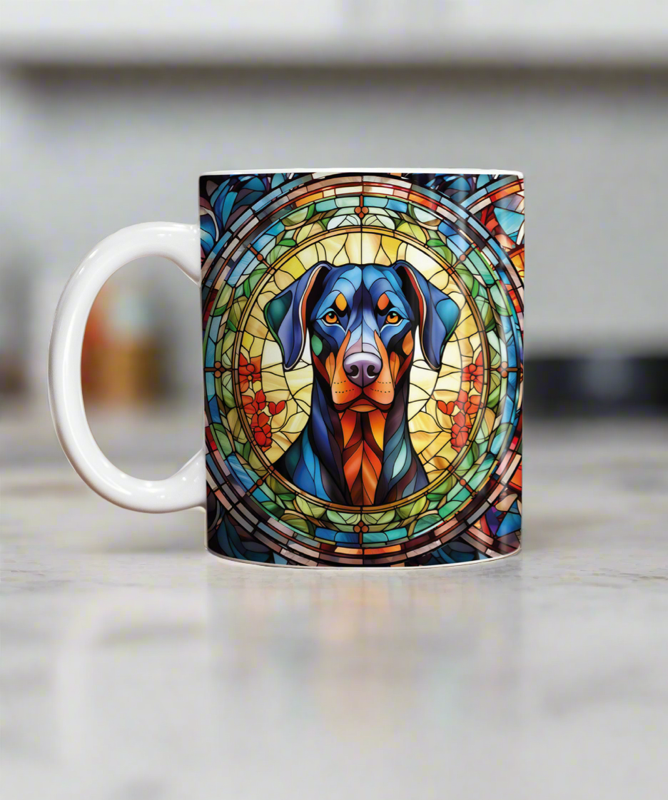 Doberman Suncatcher Artwork Ceramic Mug