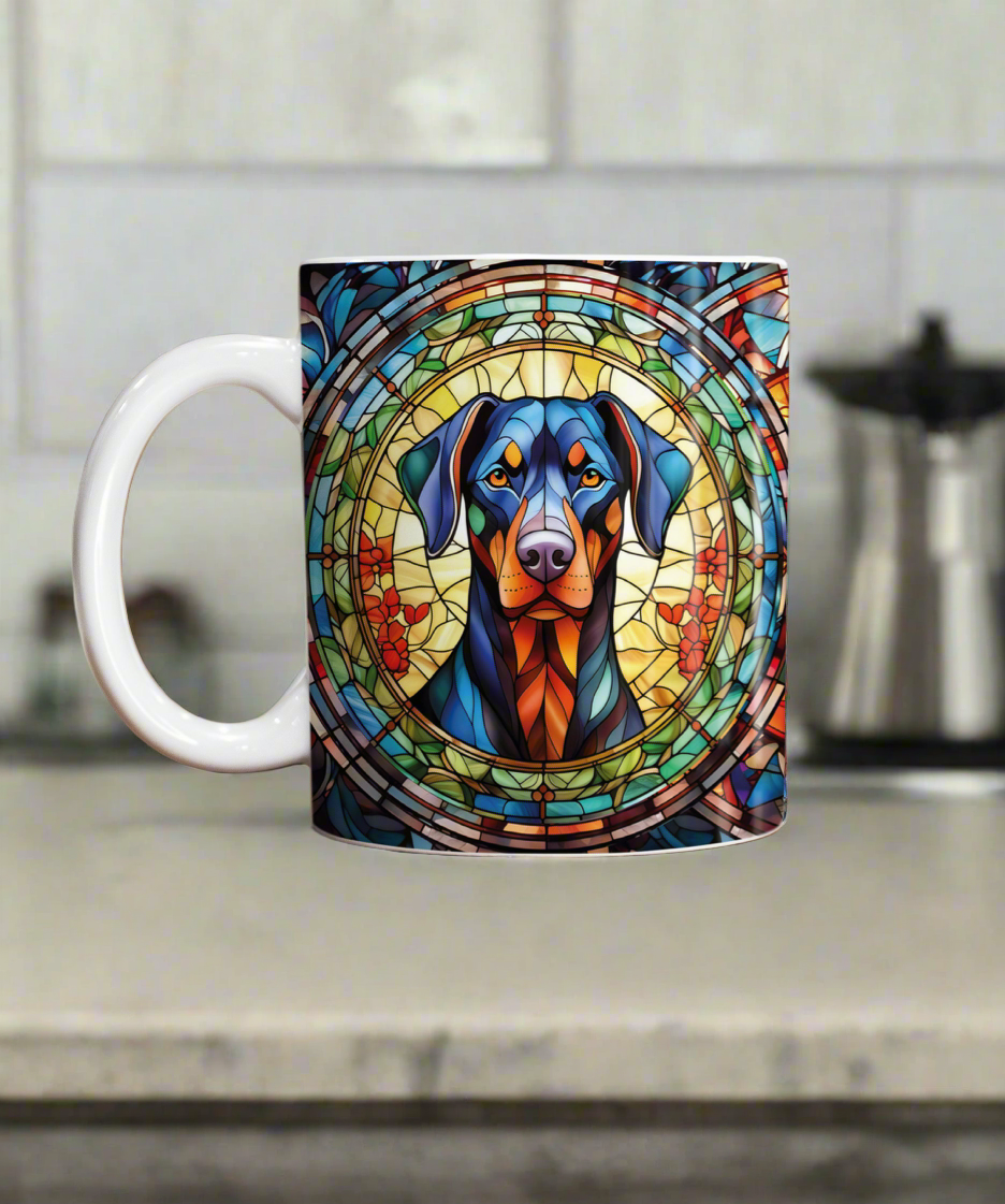 Doberman Suncatcher Artwork Ceramic Mug