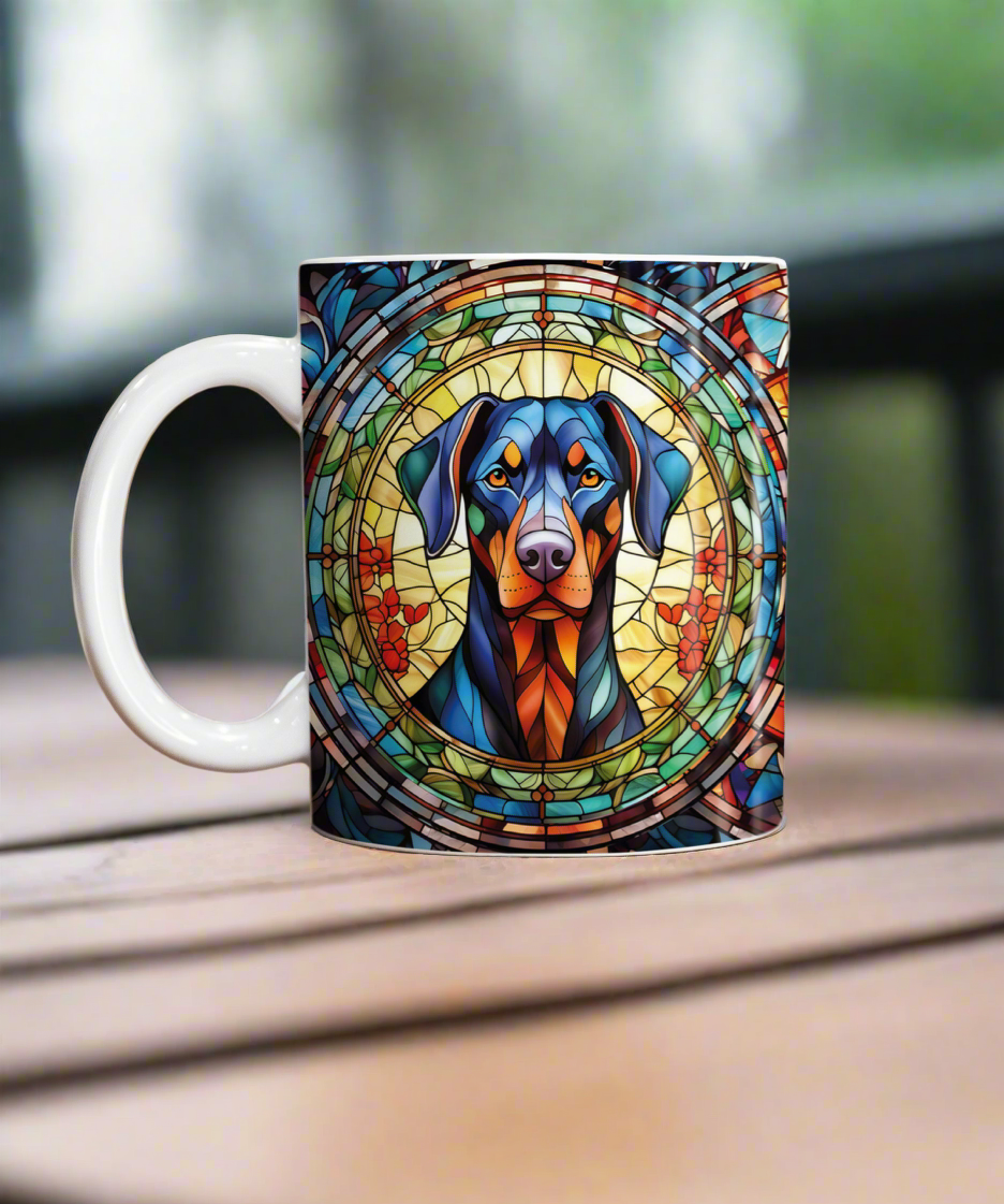 Doberman Suncatcher Artwork Ceramic Mug