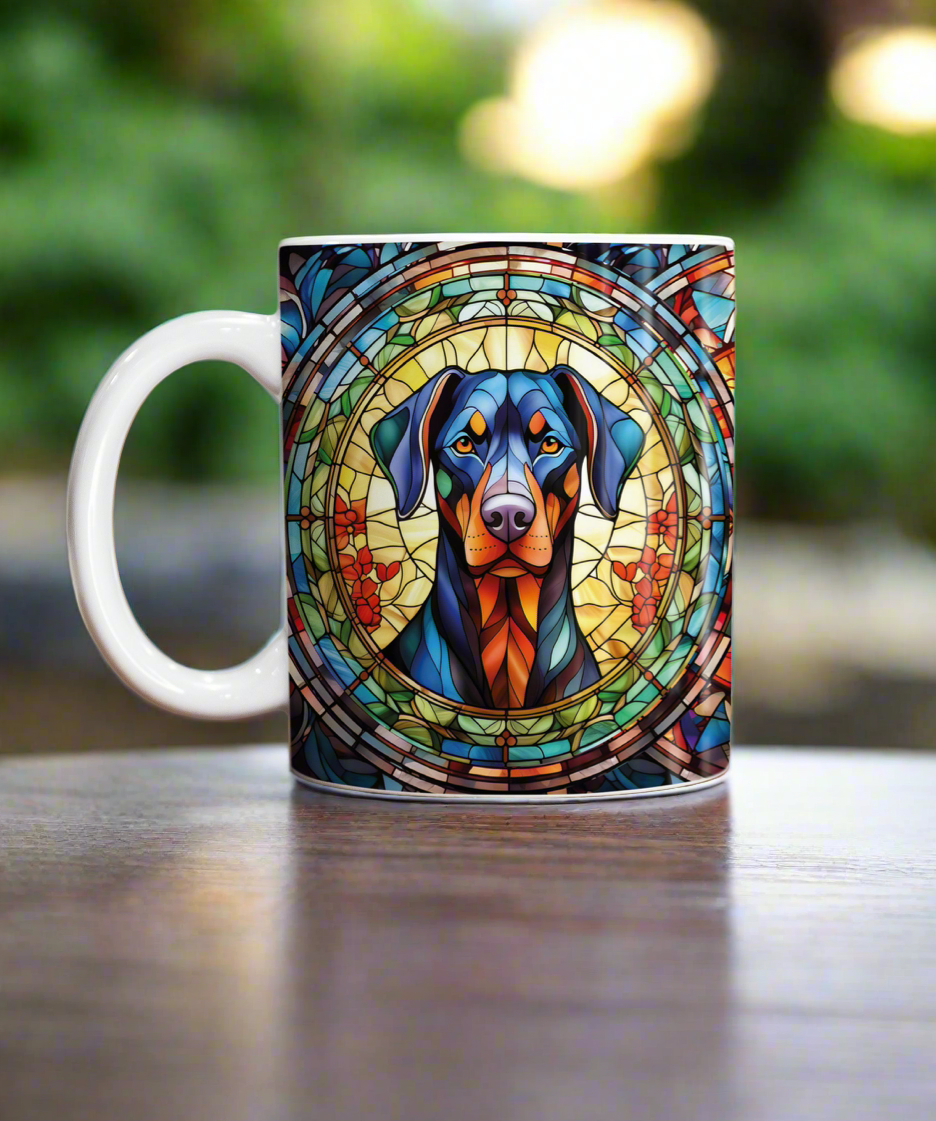 Doberman Suncatcher Artwork Ceramic Mug