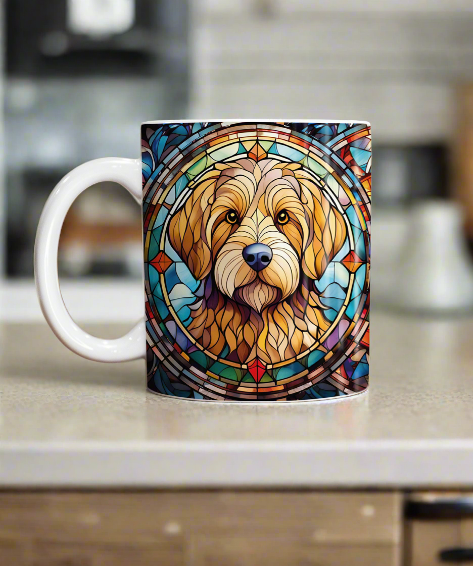 Goldendoodle Suncatcher Artwork Ceramic Mug