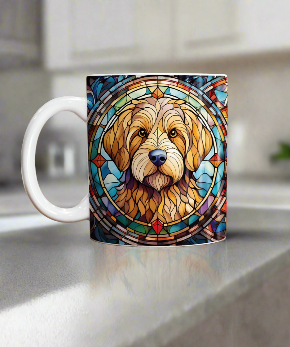 Goldendoodle Suncatcher Artwork Ceramic Mug