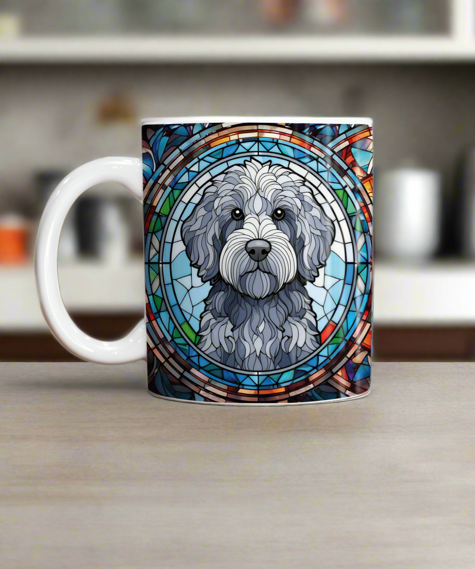 Labradoodle Grey Suncatcher Artwork Ceramic Mug