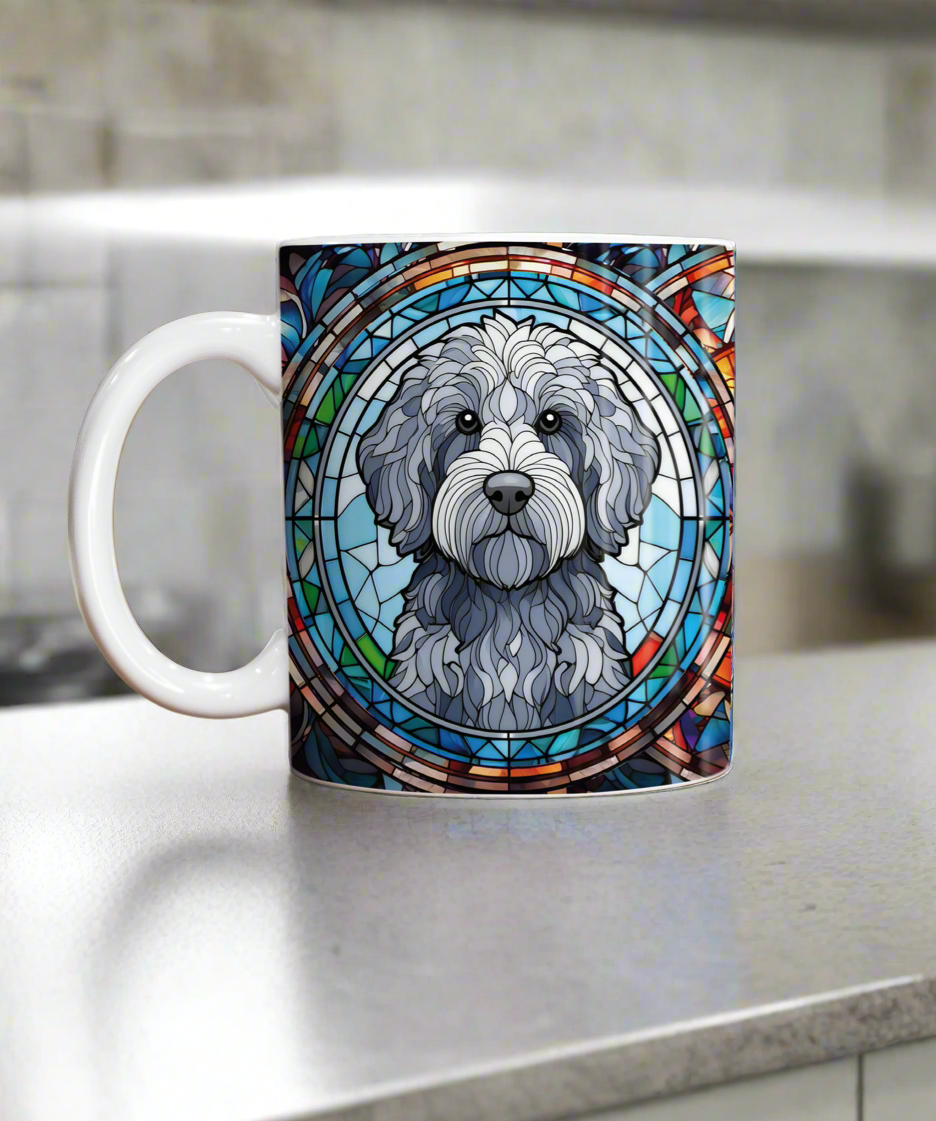 Labradoodle Grey Suncatcher Artwork Ceramic Mug