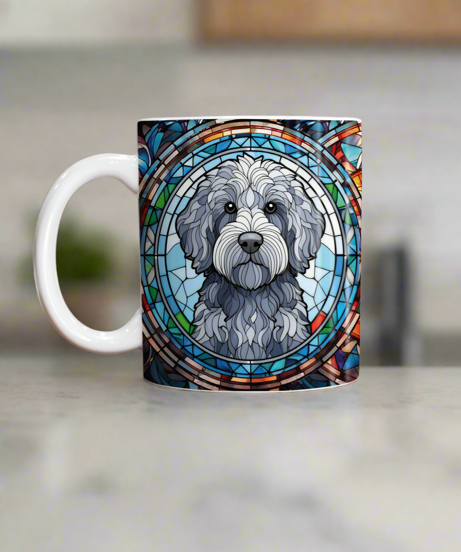 Labradoodle Grey Suncatcher Artwork Ceramic Mug