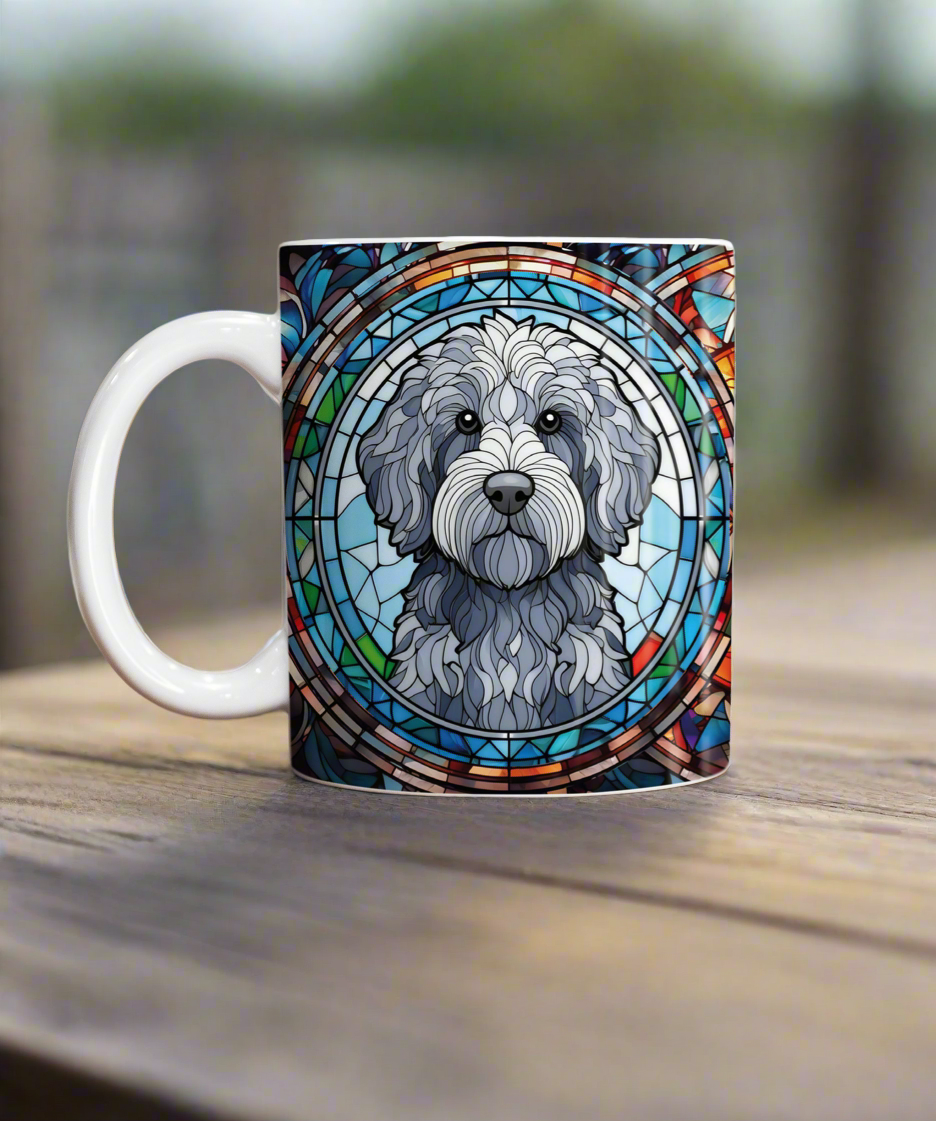 Labradoodle Grey Suncatcher Artwork Ceramic Mug