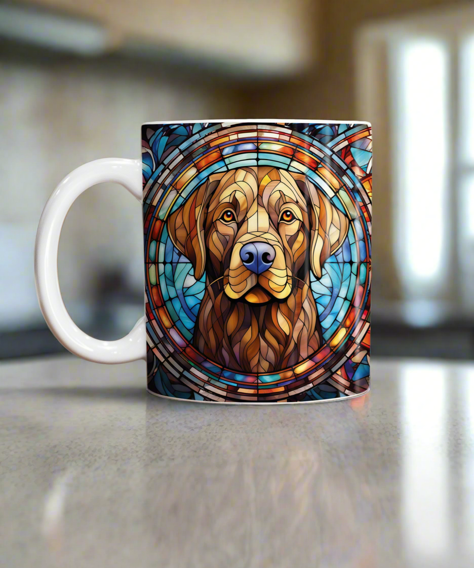 Labrador Chocolate Suncatcher Artwork Ceramic Mug