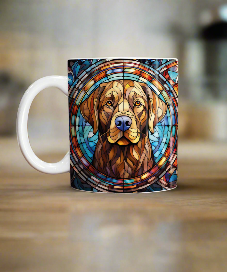 Labrador Chocolate Suncatcher Artwork Ceramic Mug