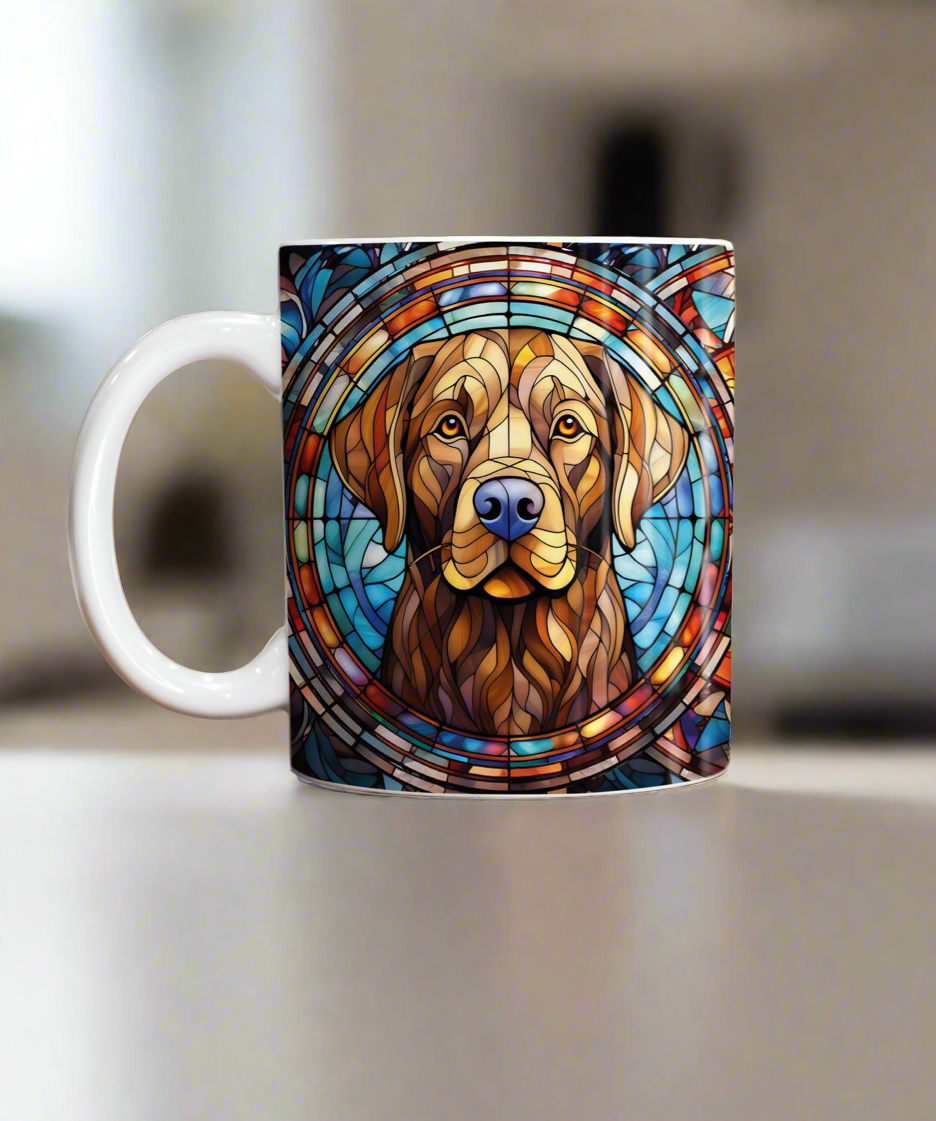 Labrador Chocolate Suncatcher Artwork Ceramic Mug