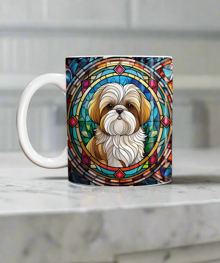 Lhasa Apso Suncatcher Artwork Ceramic Mug