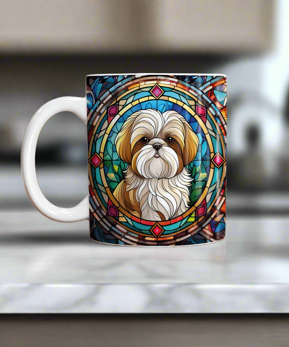 Lhasa Apso Suncatcher Artwork Ceramic Mug