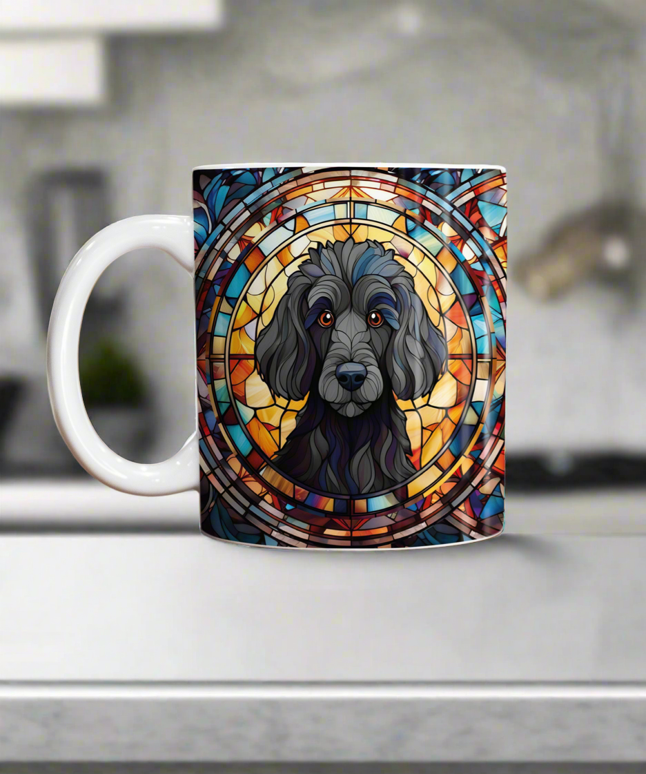 Poodle Black Suncatcher Artwork Ceramic Mug