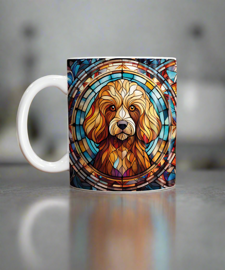 Poodle Red Suncatcher Artwork Ceramic Mug