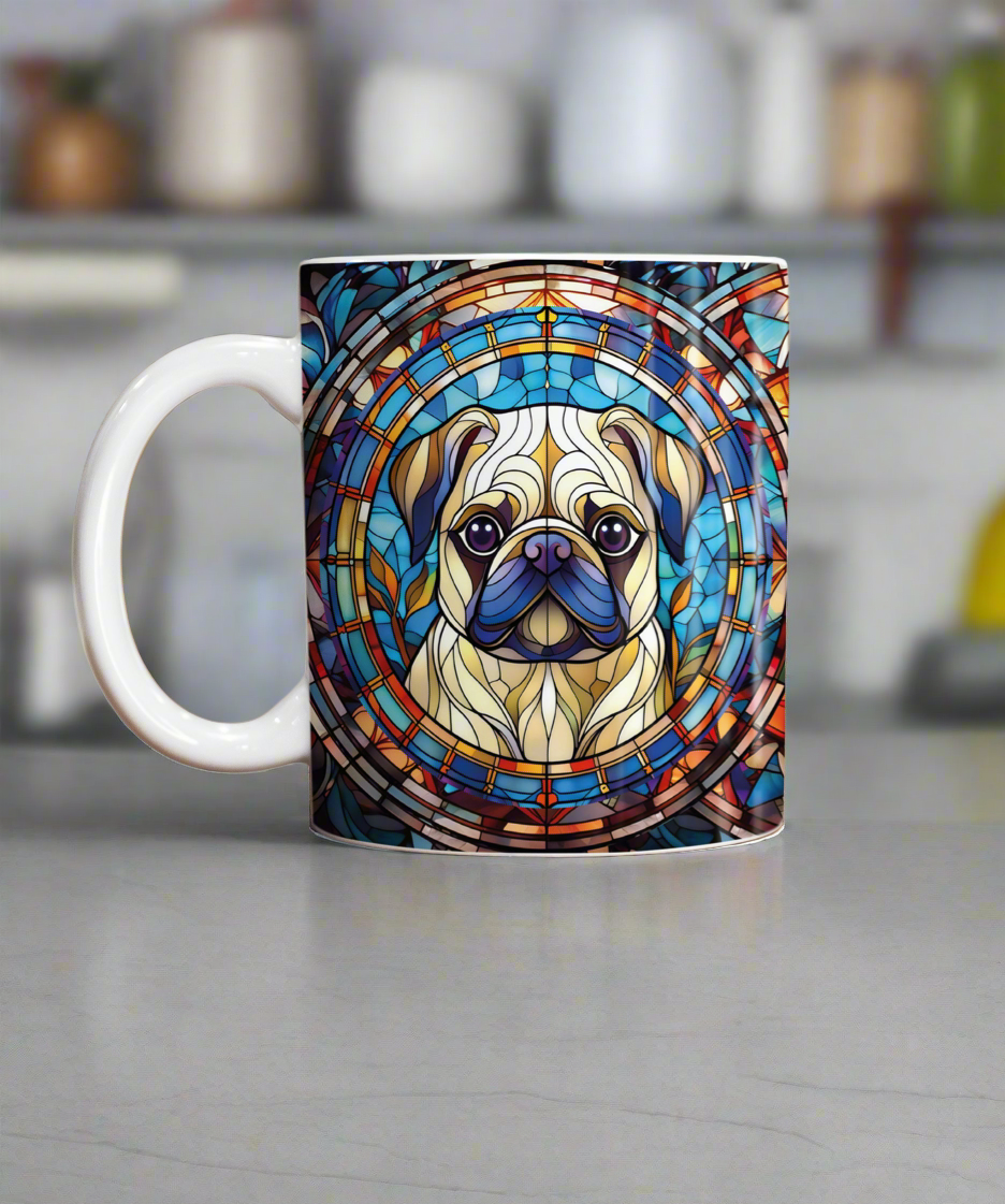 Pug Suncatcher Artwork Ceramic Mug