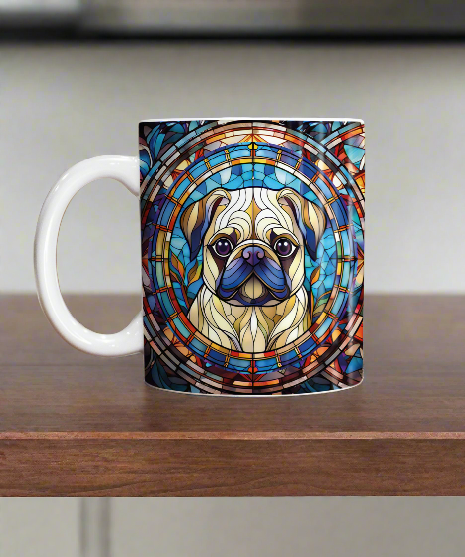 Pug Suncatcher Artwork Ceramic Mug