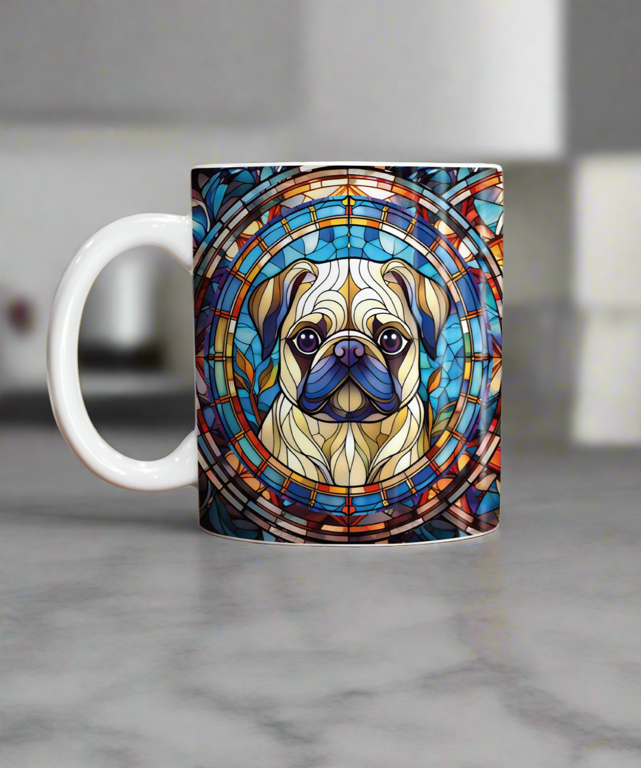 Pug Suncatcher Artwork Ceramic Mug