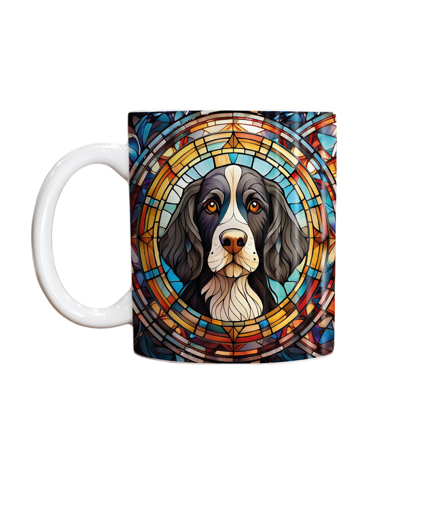 Springer Spaniel Black & White Suncatcher Artwork Ceramic Mug